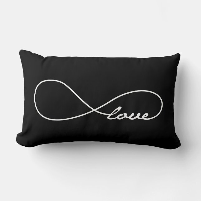 Coussin Rectangle Black Love Infinity Jeu d'oreiller (Recto)