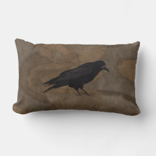 Coussin Rectangle Black Rook British Corvid et Rustic Arrière - plan