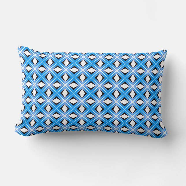 Coussin Rectangle Blanc et bleu, il doit être (Recto)