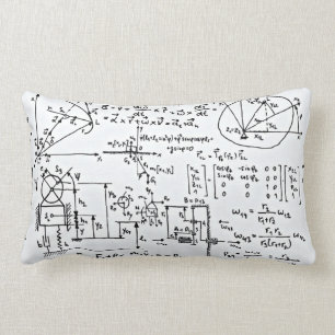 Coussin Rectangle Blanc Geeky de noir de mathématiques de maths