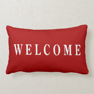 Coussin Rectangle Blancs rouges de bienvenue