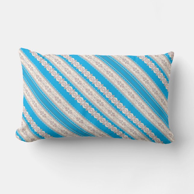 Coussin Rectangle Bleu bleu blanc très classique (Recto)
