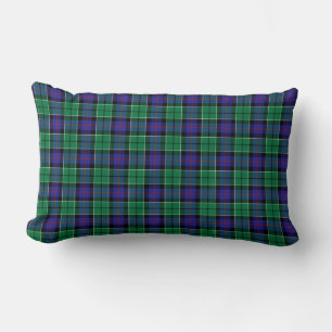 Coussin Rectangle Bleu clair et vert Leslie Clan écossais Plaid