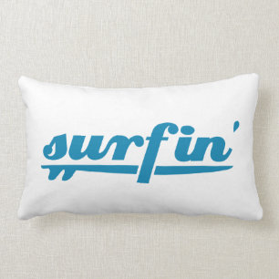 Coussin Rectangle Bleu de planche de surf de Surfin