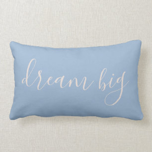 Coussin Rectangle Bleu et bleu apaisant Grosse citation de rêve