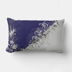 Coussin Rectangle Bleu et gris contemporain Décoratif 
