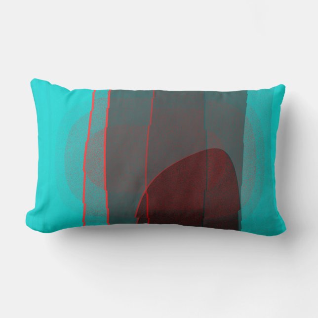 Coussin Rectangle Bleu Et Rouge Abstraits 709 (Recto)