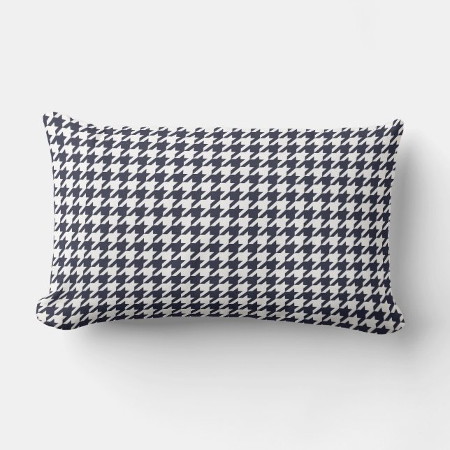 Coussin Rectangle Bleu Houndstooth (Recto)