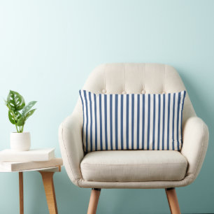 Coussin Rectangle Bleu marine blanc rayé côtier