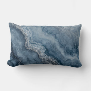 Coussin Rectangle Bleu marine Gris Bleu clair Blanc Contemporain