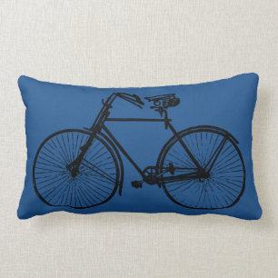 Coussin Rectangle bleu noir de carreau de bicyclette de vélo