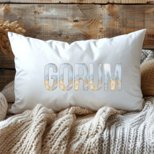 Coussin Rectangle Bleu Or Pastel Aquarelle Gorum Louisiane