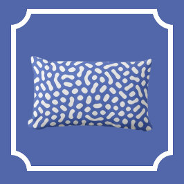 Coussin Rectangle Bleu périphérique avec des formes semblables à des