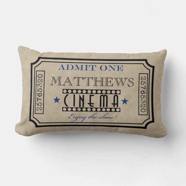 Coussin Rectangle Bleu personnalisé d'oreiller de billet de salle de (Recto)
