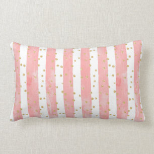 Coussin Rectangle Bleu rose Faux Gold Confetti