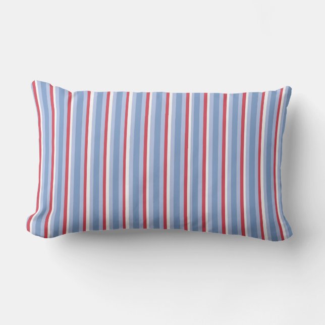 Coussin Rectangle Bleu rouge et blanc (Recto)