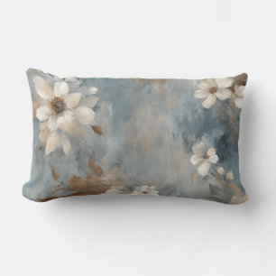 Coussin Rectangle Bleu rustique Brown Cream Ferme Floral