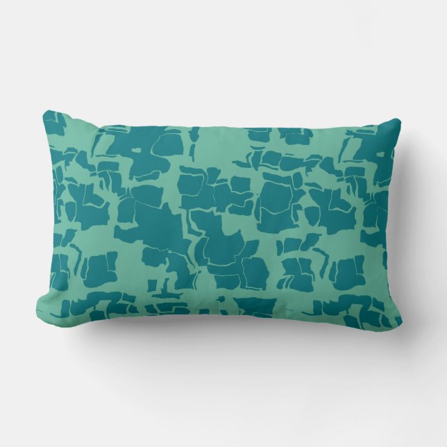Coussin Rectangle Bleu Seabot Abstrait (Recto)