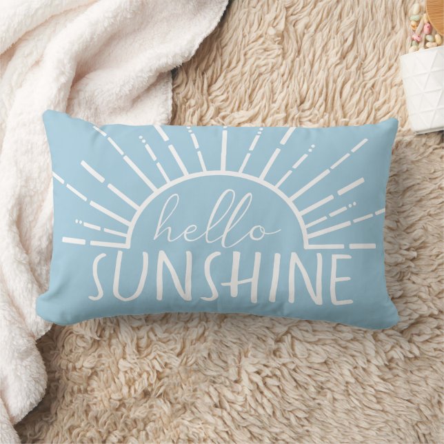 Coussin Rectangle Bleu Simple Moderne Hello Sunshine (Couverture)