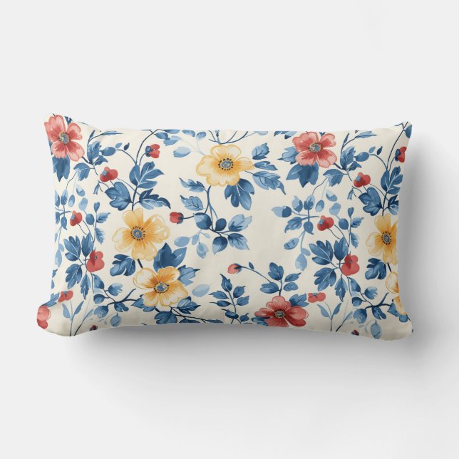 Coussin Rectangle Bliss de Jardin Vibrant (Recto)
