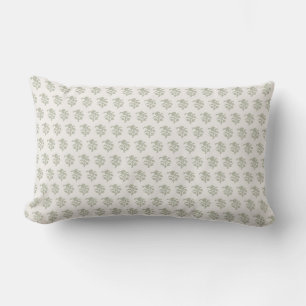 Coussin Rectangle Blockprint inspiré vert clair