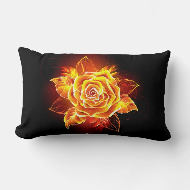 Coussin Rectangle Blooming Fire Rose (Recto)