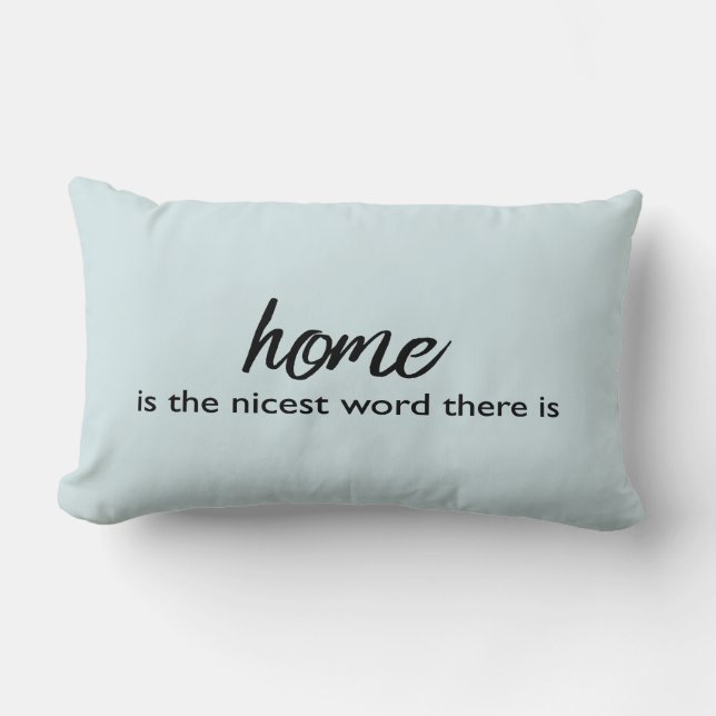 Coussin Rectangle Blue Grey Accueil Citation Grey Typographie | COUS (Recto)
