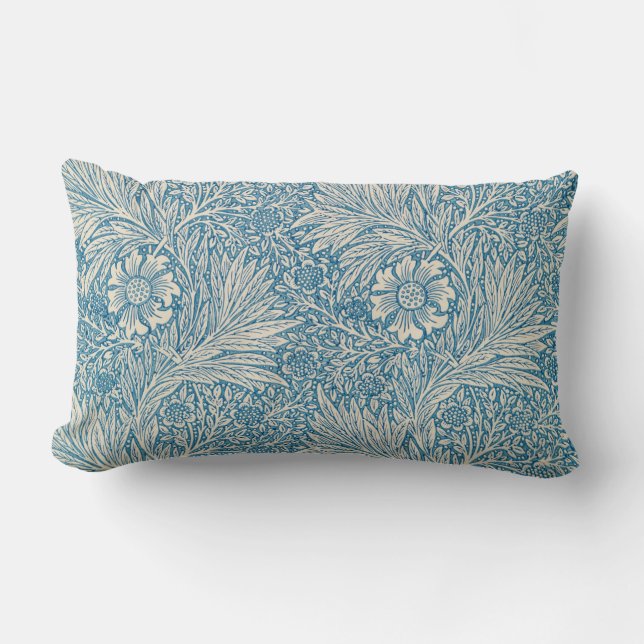 Coussin Rectangle Blue Marigolds (par William Morris) (Recto)