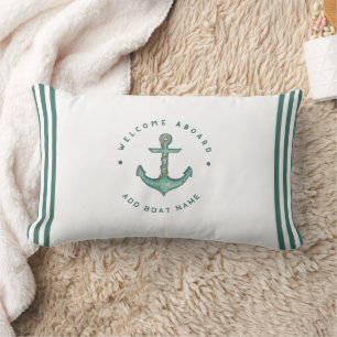 Coussin Rectangle Blue Navy Ancre nautique yacht club voile