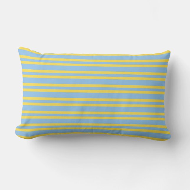 Coussin Rectangle Blue Yellow Stripes Seamless Pattern (Recto)