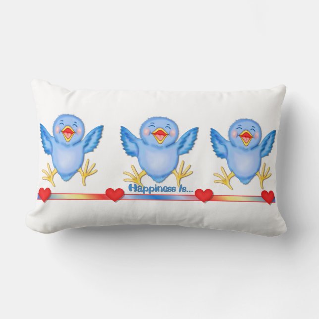 Coussin Rectangle Bluebird de bonheur (Recto)