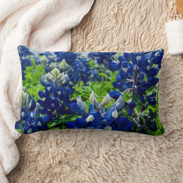 Coussin Rectangle Bluebonnets Blue Flowers Texas texan Floral (Couverture)