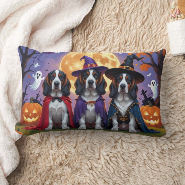 Coussin Rectangle Bluetick Coonhound Chiens Citrouille Halloween Fun (Couverture)