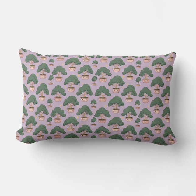 Coussin Rectangle "Blushing Bonsai & Chirpy Companions" (Recto)