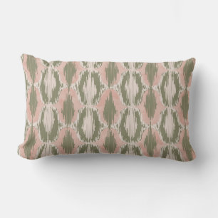 Coussin Rectangle Boho Blush Rose Olive Ikat