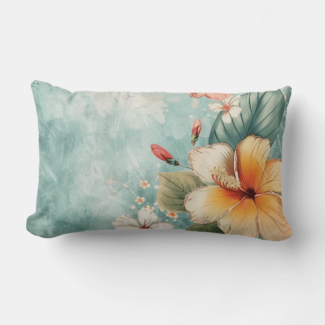 Coussin Rectangle Boho Breezy Tropical Flower (Recto)