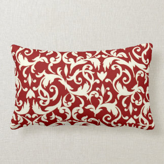 Coussin Rectangle Bois de Lumbar rouge foncé à jet d'oreiller