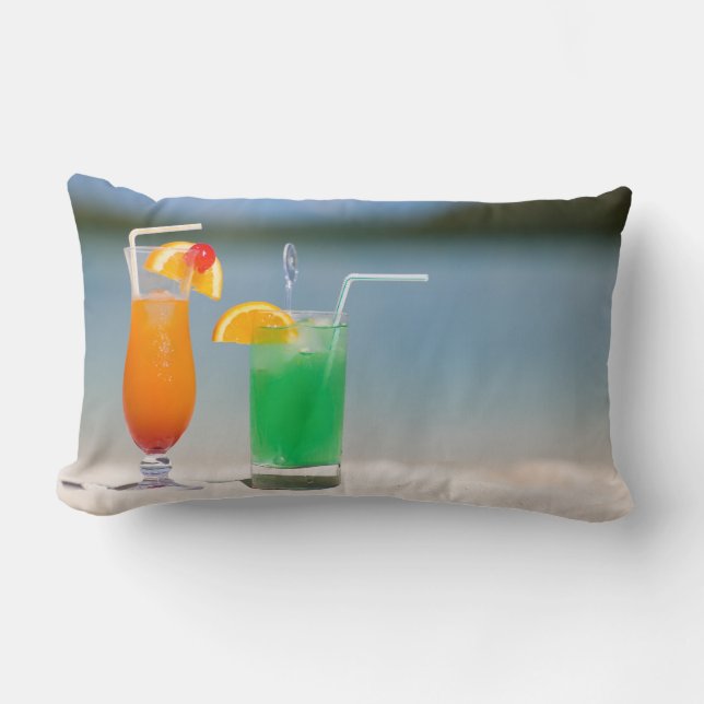 Coussin Rectangle Boissons sur la plage (Recto)