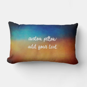 Coussin Rectangle bold bleu et orange déshabillé ajouter votre texte