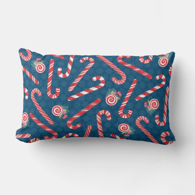 Coussin Rectangle Bonbons de Noël (Recto)