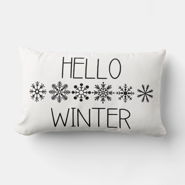 Coussin Rectangle Bonjour Hiver Snowflacon (Recto)