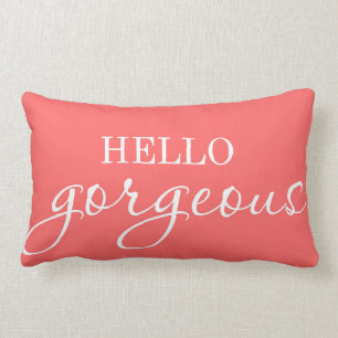 Coussin Rectangle "Bonjour magnifique ! "coussin