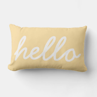 Coussin Rectangle Bonjour Typographie Beige
