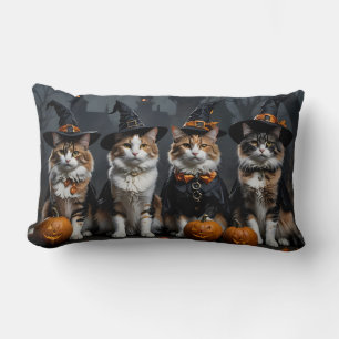 Coussin Rectangle Bonne Halloween Witchy Cats