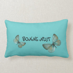 Coussin Rectangle Bonne nuit carreau de papillon