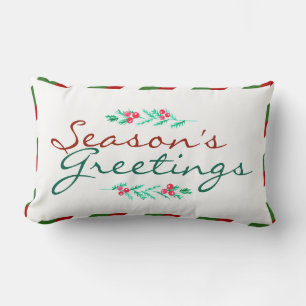 Coussin Rectangle Bonnes Fêtes de Noël Pine & Berries