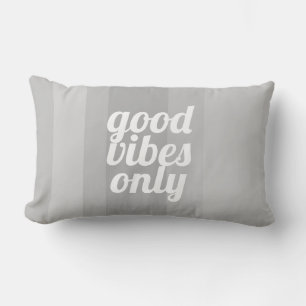 Coussin Rectangle bonnes vibes ne citent que les rayures gris modern