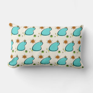 Coussin Rectangle Boomerang atomique rétro et Starbursts Jeter l'ore
