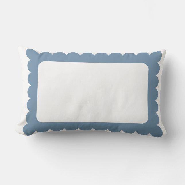 Coussin Rectangle Bord de pétoncle bleu de Preppy (Recto)