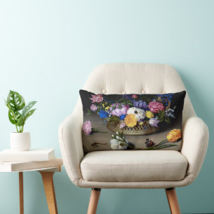 Coussin Rectangle Bosschaert Fleur morte vie Insecte l'art néerlanda